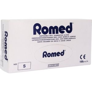 Romed vinyl handschoenen gepoederd blauw 1000 stuks - Set van 10 doosjes M Romed