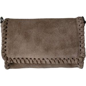 Tas - Schoudertas - Cross body - Suede - Taupe - Afneembare/verstelbare schouderriem - Boho - Lente - Zomer - Trend