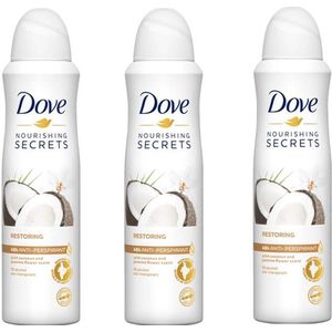 Dove Deo Spray - Restoring - 3 x 150 ml Kokos & Jasmijn