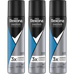 Rexona Men Maximum Protection - Deodorant - Spray - Clean Scent - 100ml x 3