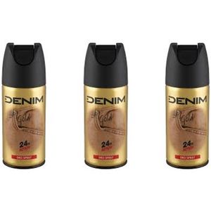 Denim Deo Spray Gold - 3 x 150 ml