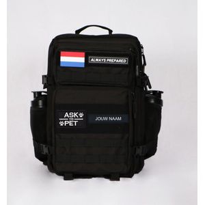 Backpack gepersonaliseerd met jouw eigen naam | Waterdicht | Rugzak | Rugtas | Dagrugzak | Wandelen | Hike rugzak | Schooltas | 45 Liter | Zwart