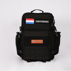 Backpack | Waterdicht | Rugzak | Rugtas | Dagrugzak | Wandelen | Hike rugzak | Schooltas | 45 Liter | Zwart