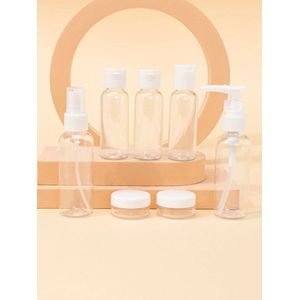 7 stuks Travel Subpackage Fles - Travel Essentials - Gereedschapsaccessoires - Draagbare Transparante Punten Bottelen Reizen Cosmetische Fles Set - Reisflesjes Set - Navulbare Reisflesjes