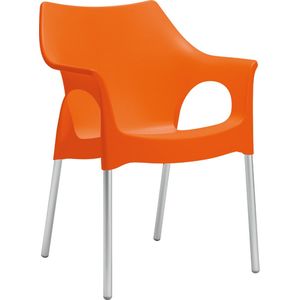 S•CAB OLA designstoel kantinestoel, bijzetstoel, tuinstoel. Italiaans design voor binnen en buiten! Verpakt per 4 stuks,. Kleur oranje!