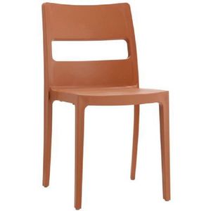 Designstoel, terrasstoel, campingstoel SAI in terracotta van het Italiaanse S•CAB. Verpakt per 6 stuks en 5 jaar garantie!