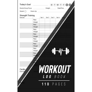 Workout Log Book | Logbook | Log boek | Trainingsschema | Strenght training | Krachttraining | Bodybuilding | Reps | Weight | Oefeningen | Exercise | Cardio | Notes | Fitness | Fitnesschema | Trainingsplan | Doelen | Goals |