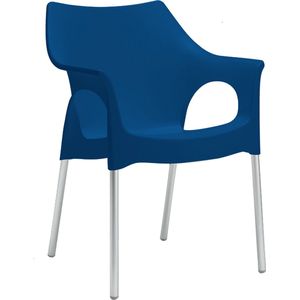 S•CAB OLA designstoel kantinestoel, bijzetstoel, tuinstoel. Italiaans design voor binnen en buiten! Verpakt per 4 stuks,. Kleur blauw!