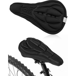 Fiets Zadel 3D -Zitkussen Fietsen Zadel Voor Fiets Accessoires -Overtrek - zadelhoes - Cover Comfortabele Foam Zitkussen-Fietszadel- Zwart - Waterdicht - 2 stuks