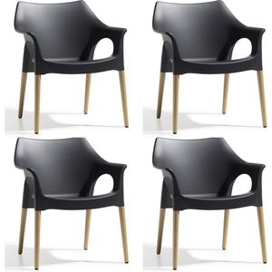 S•CAB OLA designstoel kantinestoel, vergaderstoel, bijzetstoel. Italiaans design voor binnen. Verkrijgbaar in antraciet. 5 Jaar garantie.