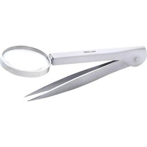 MEDLUXY® - Splinter Pincet met Vergrootglas (loep verstelbaar) - Recht - Fijne punt - 11 cm ( splinterpincet , hobby , beauty, sieraden)