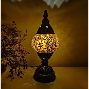 Limited Edition Turkse Mozaïek Tafellamp Vintage Art Romantische Decoratie Handgemaakte Lamparas De Mesa Mozaïek Glas