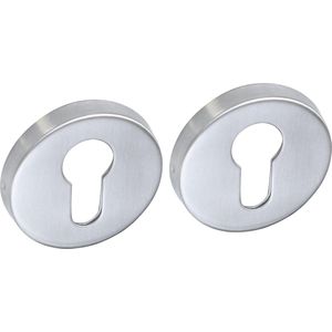 Rozetten profielcilindergat RVS - Rond 53 x 8 mm