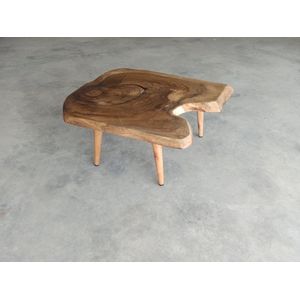 Rustieke handgemaakte houten salontafel - Unieke walnoot (WG-006)