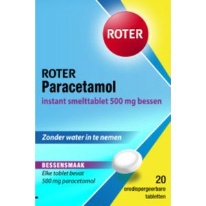 Roter Paracetamol 500mg Smelttablet Bessen - 2 x 20 smelttabletten