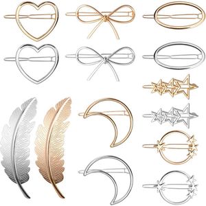 Melliex 14-Pack Metalen Haarclips voor Dames & Meisjes - Zilver en Goud Set