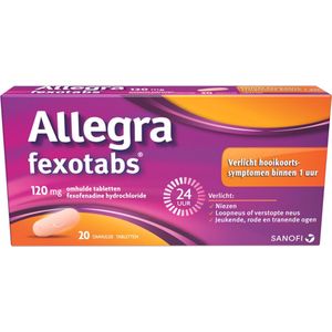 Allegra Fexotabs Hooikoortstabletten 110 mg - 2 x 20 tabletten