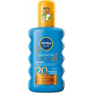 3x Nivea Sun Protect & Bronze Zonnespray SPF 20 200 ml