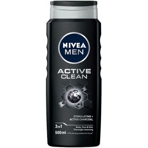 NIVEA Men Douchegel Active Clean - 3 x 500 ml - Voordeelverpakking