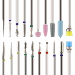 Nagelvijlen, 20 stuks diamant nagelriemverwijderaars Bits met doosje, professionele 3/32 manicure-bits