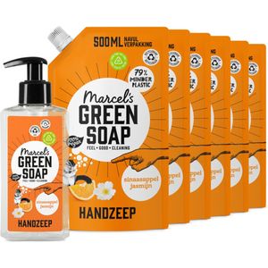 Marcel's Green Soap - Handzeep - Sinaasappel - Jasmijn - 250 ml - 6 Navullingen