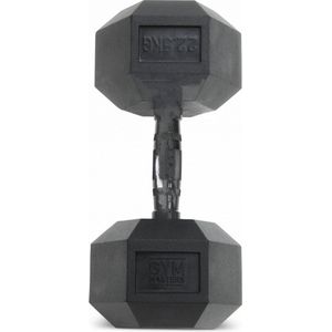 Gym Masters | 22,5 kg - Zwarte Hexagon dumbbell zwart (1 stuk) | hexa dumbell 22,5kg | hexa dumbells | Dumbells set | gewichten | halters