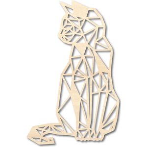 Zittende kat - Klein - 260 x 145mm - Populieren multiplex - Houten kat voor aan de muur