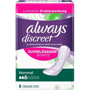 3x Always Discreet Normal Inlegkruisjes Urineverlies 8 stuks