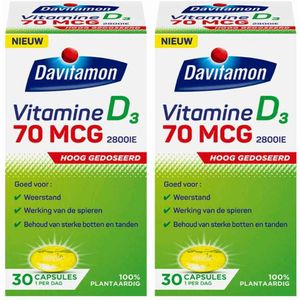 2x Davitamon Vitamine D3 70mcg 30 capsules