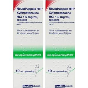 Healthypharm Neusdruppels 1mg/ml Xylometazoline - 2 x 10 ml