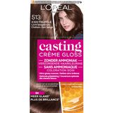 2x L'Oréal Casting Crème Gloss Semi-Permanente Haarkleuring 513 Iced Truffle - Licht Beigebruin