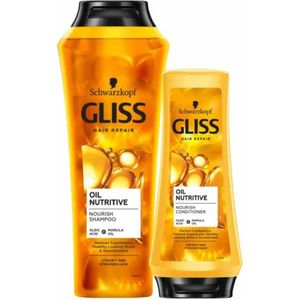 Gliss - Oil Nutritive - Conditioner & Shampoo Pakket - Voor Lang, Droog Haar