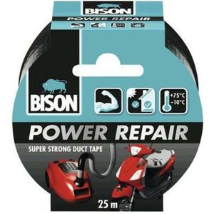 2x Bison Tape Power Repair Zwart 25 meter