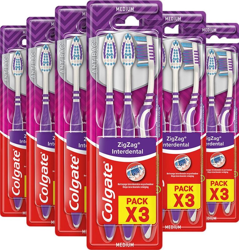 Colgate - Tandenborstel ZigZag - Medium - 3 Stuks