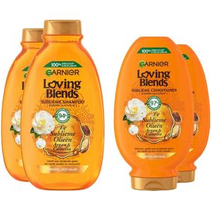 Garnier Loving Blends Argan en Cameliaolie Shampoo - 2x 300 ml & Conditioner 2x 250 ml - Pakket