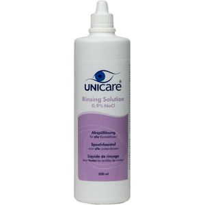 3x Unicare Lenzenvloeistof Rinsing Solution 0,9% NaCI 500 ml
