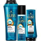 Gliss Aqua Revive - Shampoo, Conditioner & Anti-klit Spray - Pakket