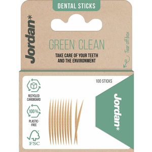 3x Jordan Tandenstokers Green Clean Dun 100 stuks