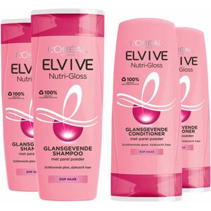 L'Oréal Elvive Nutri-Gloss - Shampoo 2x 250 ml & Conditioner 2x 200 ml - Pakket