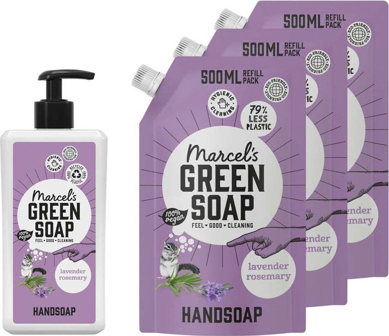 Marcel's Green Soap - Handzeep - Lavendel & Rozemarijn - 500 ml - Plantaardige Zepen