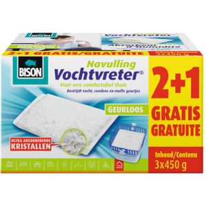 4x Bison Vochtvreter Navulzak Geurloos Promopack 3 x 450 gr