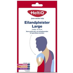 3x HeltiQ Eilandpleister Large 8 cm x 15 cm 5 stuks