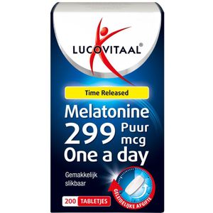 2x Lucovitaal Melatonine Puur 0,299mg Time Released 200 tabletten