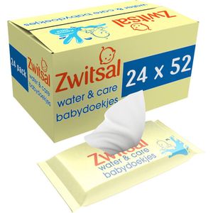 2x Zwitsal Water & Care Babydoekjes met Zwitsalgeur 12 x 52 doekjes