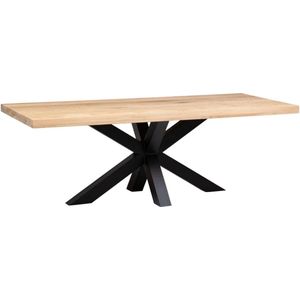 1x Massief eiken eettafel - 200x100 - Spinpoot groot 5x10 - Skylt matlak - 4 cm massief