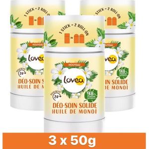 3x Lovea Solid Deodorant Tahiti Monoi 50 gr