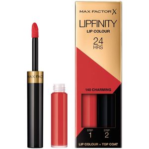 2x Max Factor Lipfinity Liquid Lipstick 140 Charming 2,3 ml