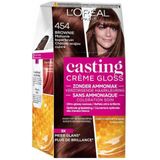 2x L'Oréal Casting Crème Gloss Semi-Permanente Haarkleuring 454 Brownie - Mahonie Koperbruin