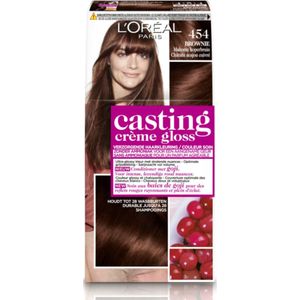 2x L'Oréal Casting Crème Gloss Semi-Permanente Haarkleuring 454 Brownie - Mahonie Koperbruin