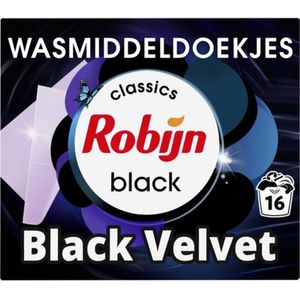 5x Robijn Wasmiddeldoekjes Black Velvet 16 stuks